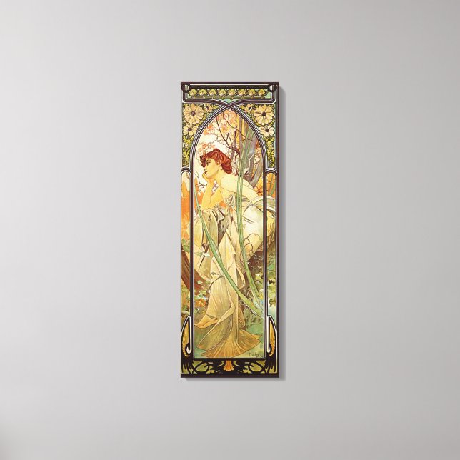 Impressão Em Tela Alphonse Mucha, Contemplação Noturna (Frente)