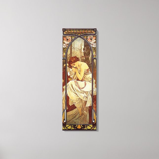 Impressão Em Tela Alphonse Mucha, Descanso da Noite (Frente)