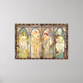 Impressão Em Tela Alphonse Mucha - Os tempos do dia