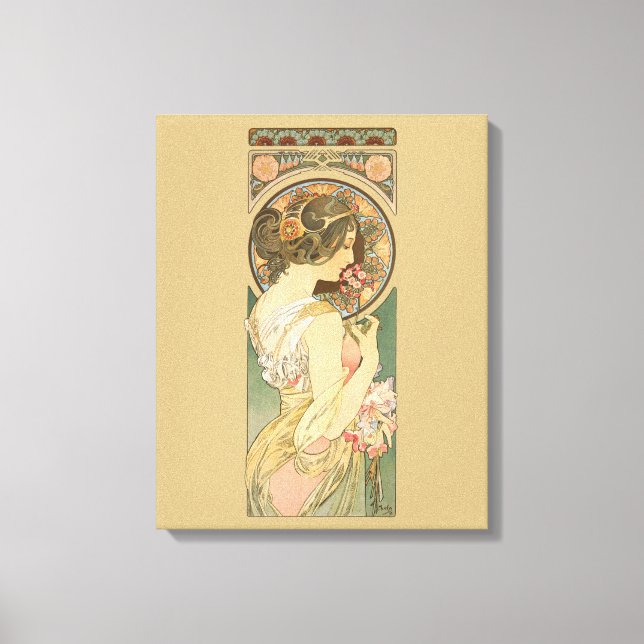 Impressão Em Tela Alphonse Mucha Primrose CC0640 (Frente)