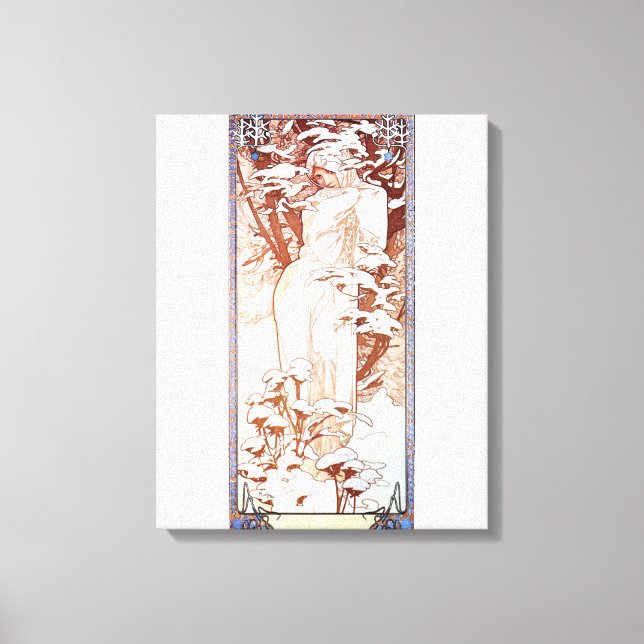 Impressão Em Tela Alphonse Mucha - White de inverno (Frente)