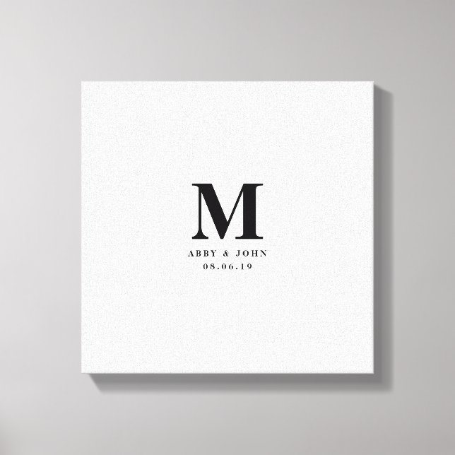 Impressão Em Tela Alternativo de Livro de Convidados Monogramas (Frente)