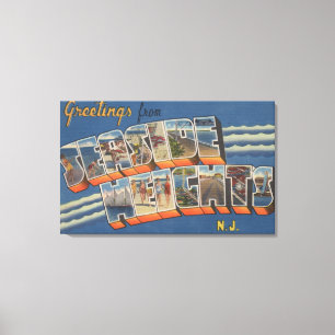 Impressão Em Tela Alturas do beira-mar, New-jersey - grande cena da