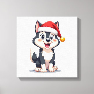 Impressão Em Tela Amante de Cachorro Husky de Natal Malamute (2)