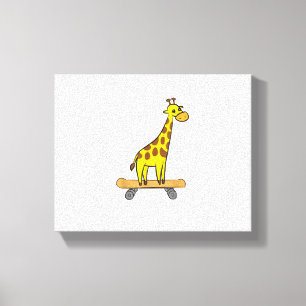 Impressão Em Tela Amante de girafa engraçado skate de girafa