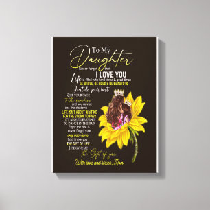 Impressão Em Tela Amantes de Filhas   Para Minha Filha Amor Mamãe