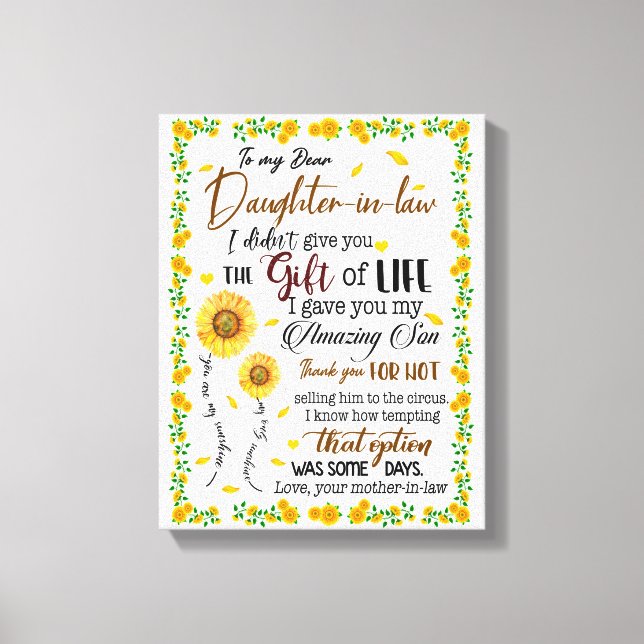 Impressão Em Tela Amantes Filhos | À Minha Querida Filha De Direito (Frente)