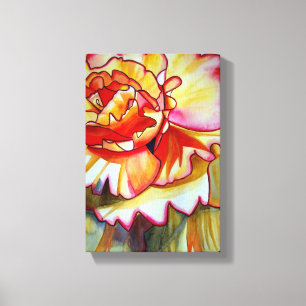 Impressão Em Tela Amarelo Begflower watercolor art original