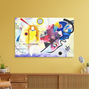 Impressão Em Tela Amarelo-Vermelho-Azul   Kandinsky  