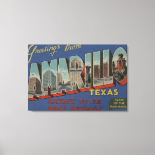 Impressão Em Tela Amarillo, Texas (coração do Bandeja-Punho)