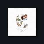 Impressão Em Tela Ame 4 foto-moderno presente personalizado mínimo<br><div class="desc">Ame 4 fotos simples e minimamente personalizadas aniversário,  casamento,  aniversário ou presente de Natal para aquele que você ama.</div>