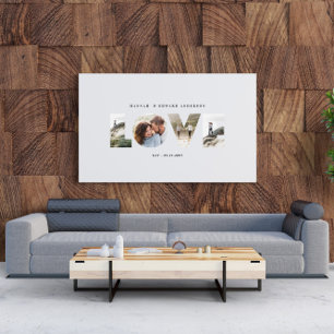 Impressão Em Tela Ame 4 foto-moderno presente personalizado mínimo