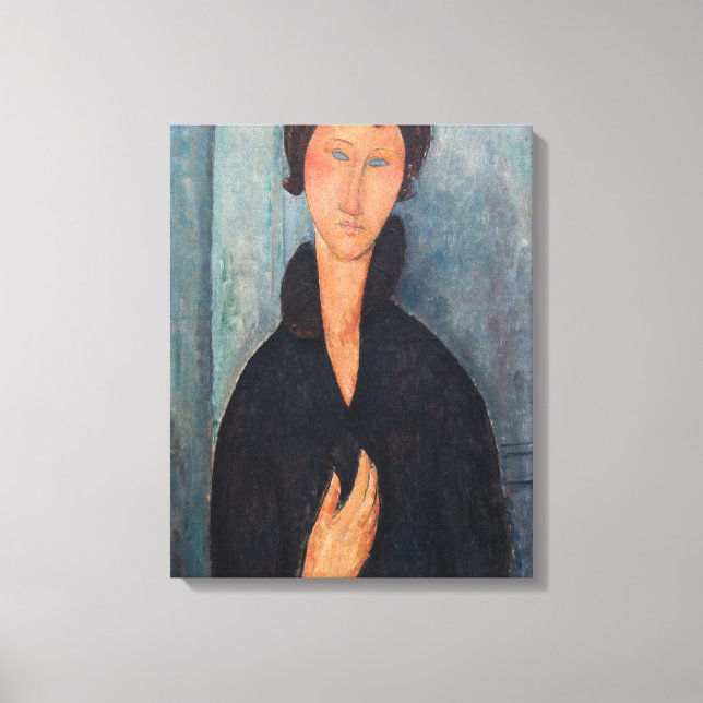 Impressão Em Tela Amedeo Modigliani - Mulher com Olhos Azuis (Frente)