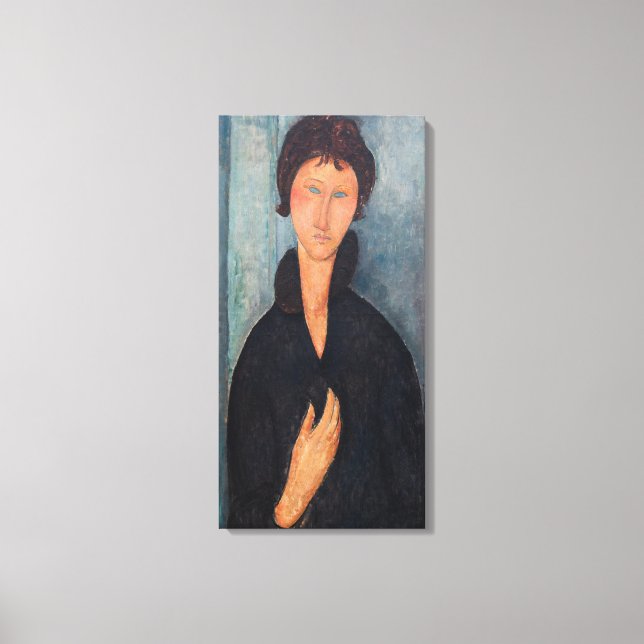 Impressão Em Tela Amedeo Modigliani - Mulher com Olhos Azuis (Frente)