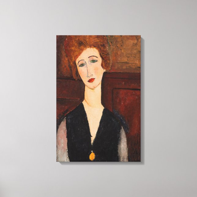 Impressão Em Tela Amedeo Modigliani - Retrato de uma Mulher (Frente)