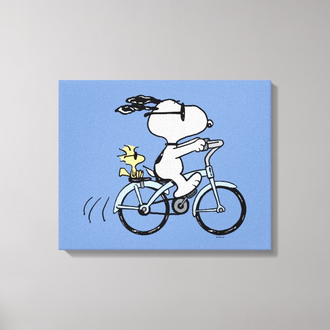 Impressão Em Tela Amendoins | Bicicleta Snoopy & Woodstock (Frente)