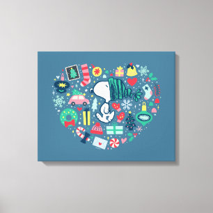 Impressão Em Tela Amendoins Coração Feliz Feriado Snoopy