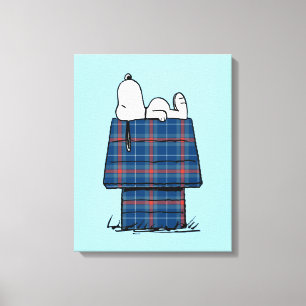 Impressão Em Tela Amendoins Feriado de Xadrez de Snoopy Flannel