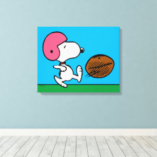 Impressão Em Tela Amendoins   Snoopy Football Kicker