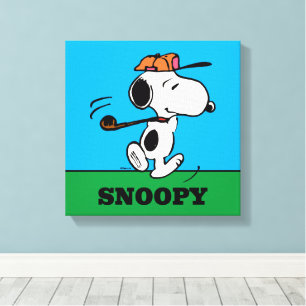 Impressão Em Tela Amendoins Snoopy Golf Swing