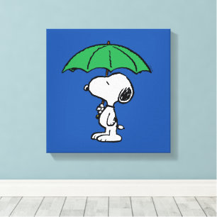 Impressão Em Tela Amendoins Snoopy Green Umbrella