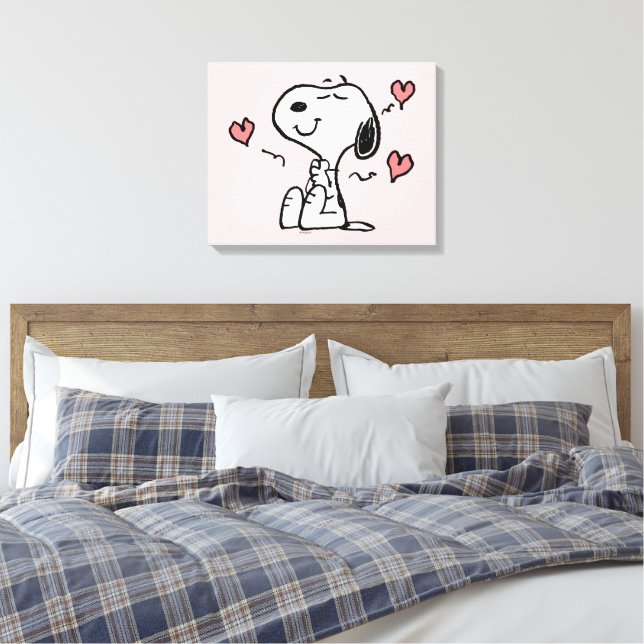 Impressão Em Tela Amendoins | Snoopy Hearts (Insitu(Quarto))