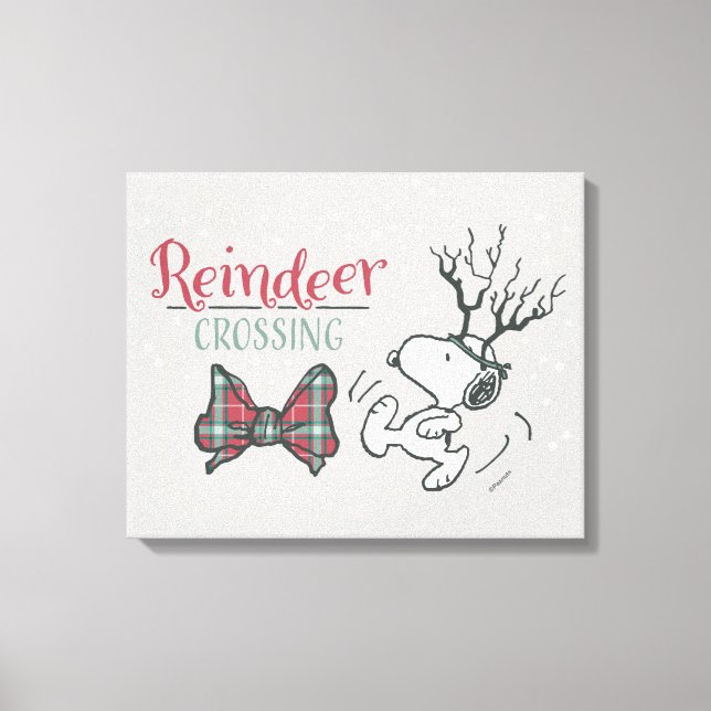 Impressão Em Tela Amendoins | Snoopy Reindeer (Frente)