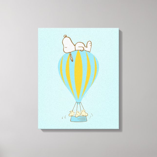 Impressão Em Tela Amendoins | Snoopy & Woodstock Balão de Ar Quente (Frente)