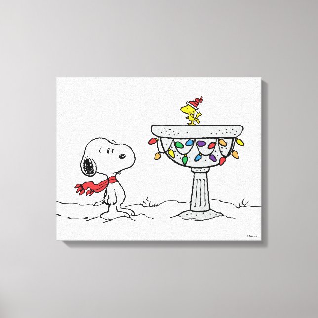 Impressão Em Tela Amendoins | Snoopy & Woodstock congelado (Frente)