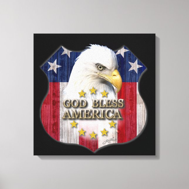 Impressão Em Tela América deus abençoe (Frente)