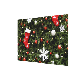 Impressão Em Tela América do Norte. Condecorações de Natal na árvore