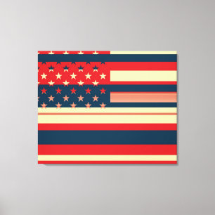 Impressão Em Tela American Flag Pop Art