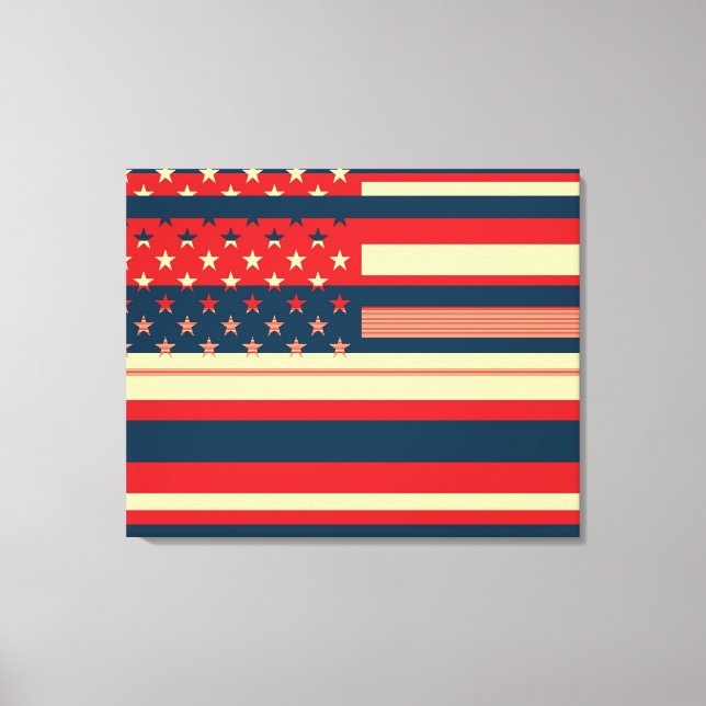 Impressão Em Tela American Flag Pop Art (Frente)