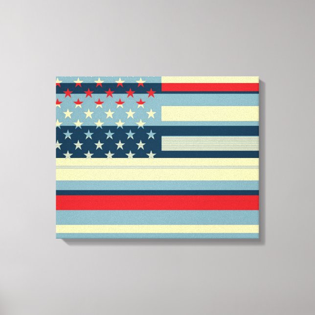 Impressão Em Tela American Flag Pop Art 2° (Frente)