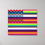 Impressão Em Tela American Flag Pop Art 7°<br><div class="desc">American Flag Pop Art. Design está disponível em outros produtos.</div>
