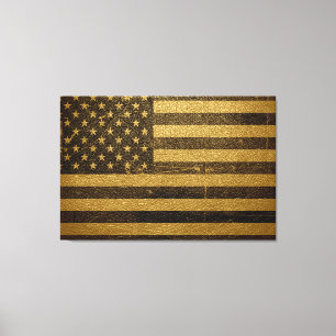 Impressão Em Tela American Flag Vintage Leather