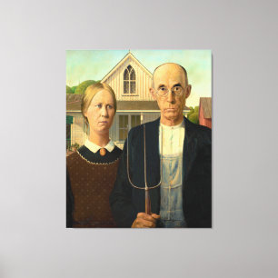 Impressão Em Tela American Gothic por Grant Wood (1930)