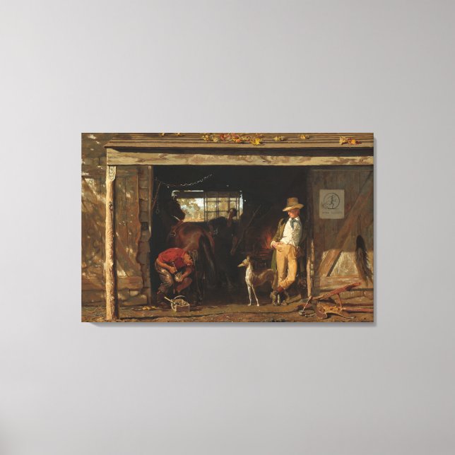 Impressão Em Tela American WildWest Blacksmith e Cowboy (Frente)