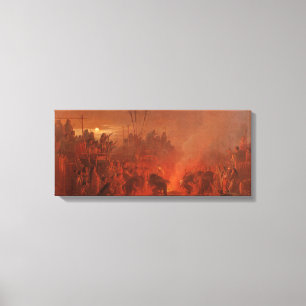 Impressão Em Tela Americanos nativos do vintage, dança do búfalo p