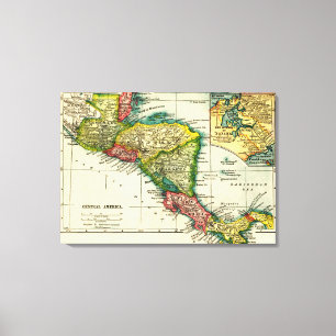 Impressão Em Tela AmericaPanoramic central MapCentral América