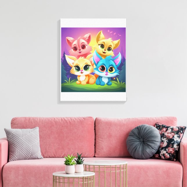 Impressão Em Tela amigos de estimação (Insitu(Sala de estar))