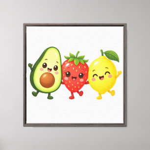 Impressão Em Tela Amigos Frutíferos Felizes