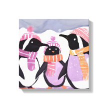 Amigos Pinguins de Natal | Aquarela de Inverno