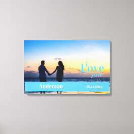 Impressão Em Tela Amo-Te Um Aniversário De Fotografia Personalizado 