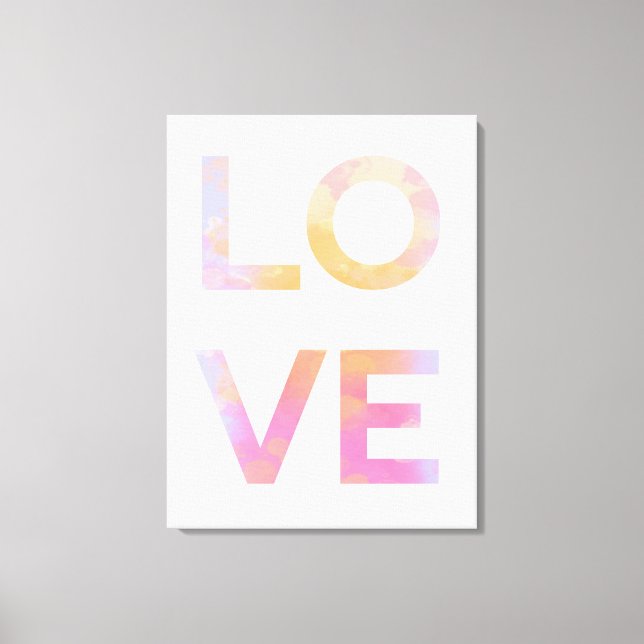 Impressão Em Tela Amor, Aquarela (Frente)