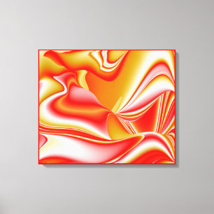 Impressão Em Tela Amor e Ouro Abstrato 3D Rainbowart