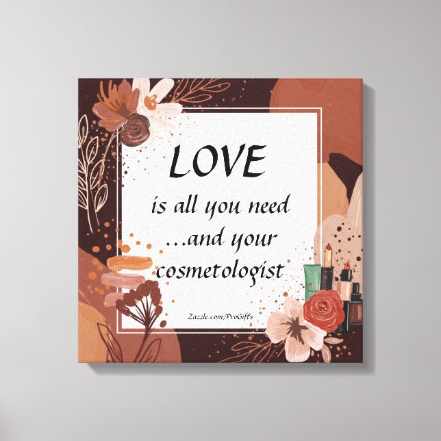 Impressão Em Tela Amor E Seu Cosmetólogo Boho Style (Frente)