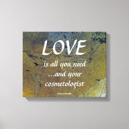 Impressão Em Tela Amor E Seu Cosmetólogo Na Folha Dourada Negra