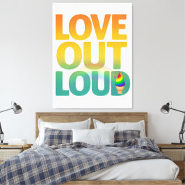Impressão Em Tela Amor em Voz Alta Tipografia Retro Orgulho Design