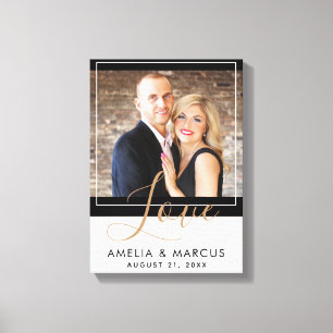 Impressão Em Tela Amor, Escrita Legante, Noiva, Casamento de Noite, 